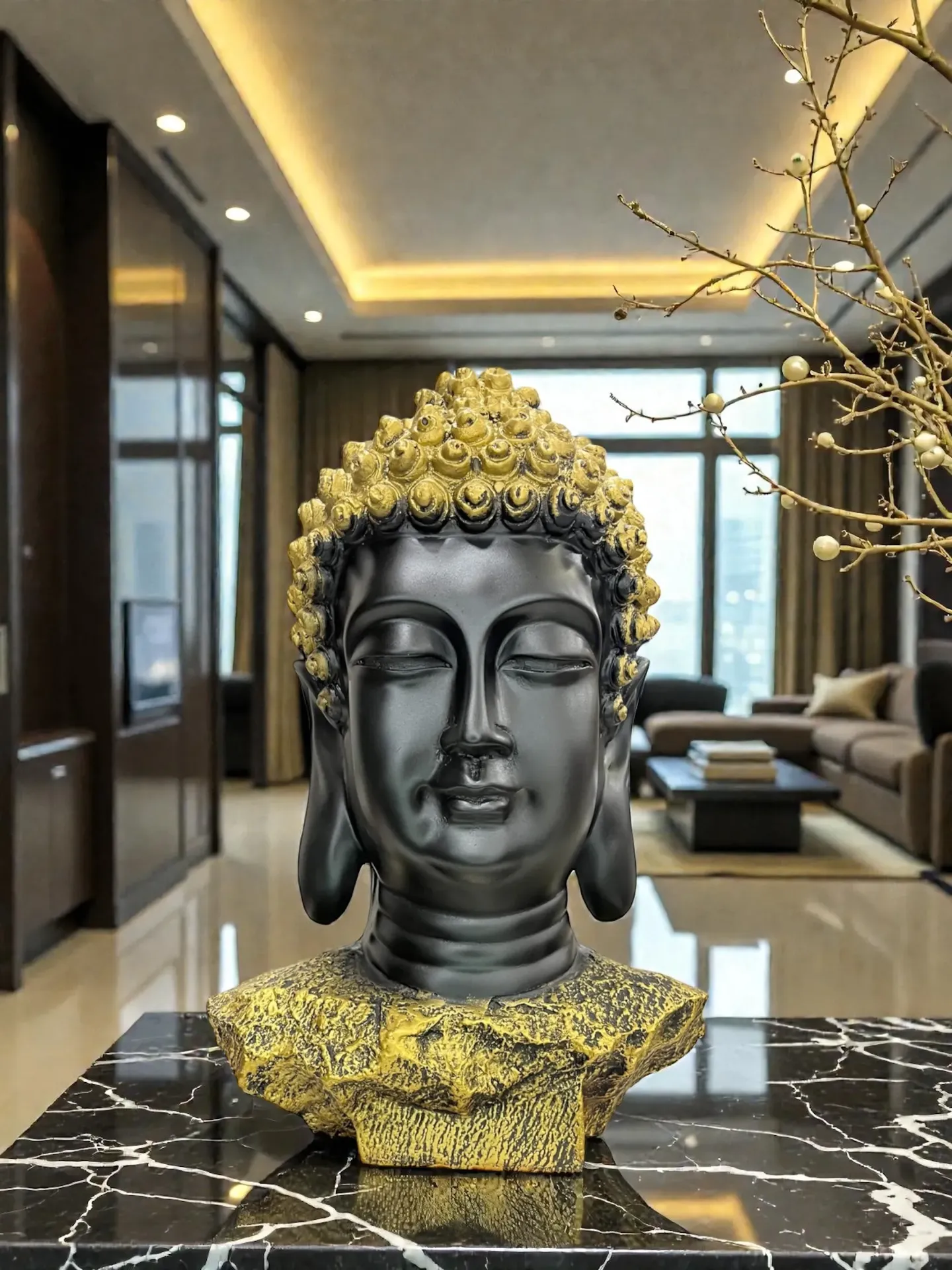 Buddha Black pathhar face