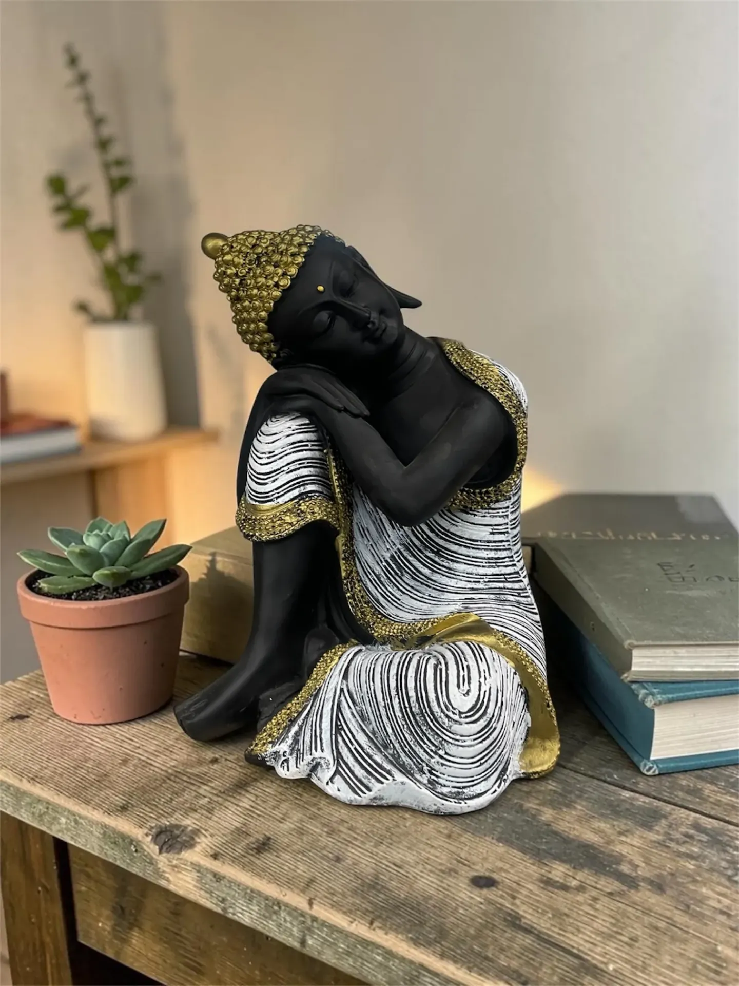Buddha Head Down white