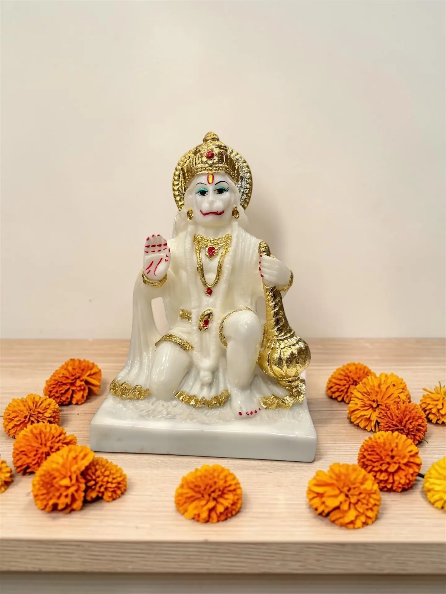 Marbel D. Gold work Hanuman ji (m)