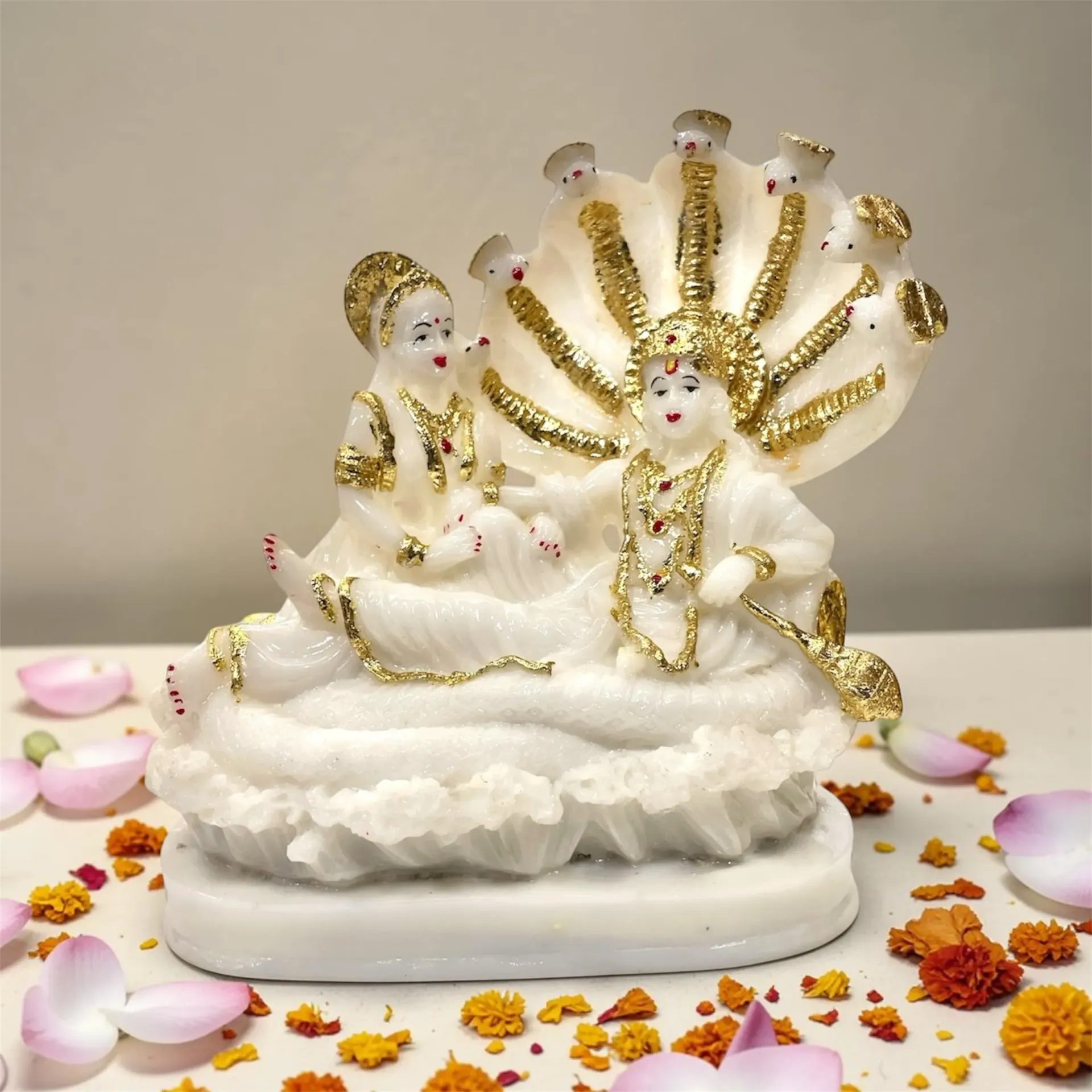 Marbel D. Gold Work Vishnu Laxmi ji (l)